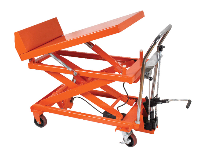 可傾式上升翻轉(zhuǎn)分列式液壓平臺車